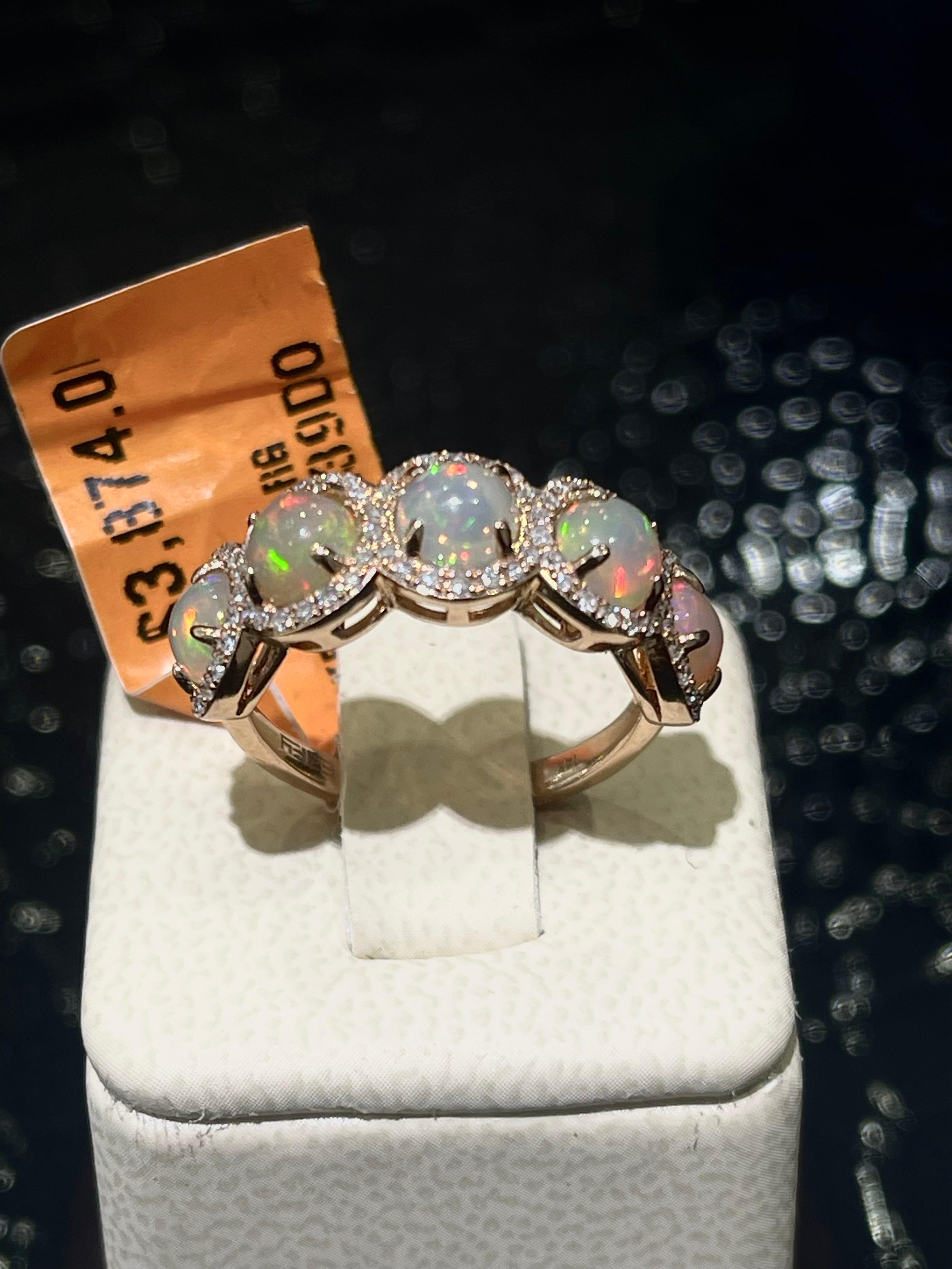 Effy Fire Opal & Diamant-Ring aus 14k Damen im Angebot