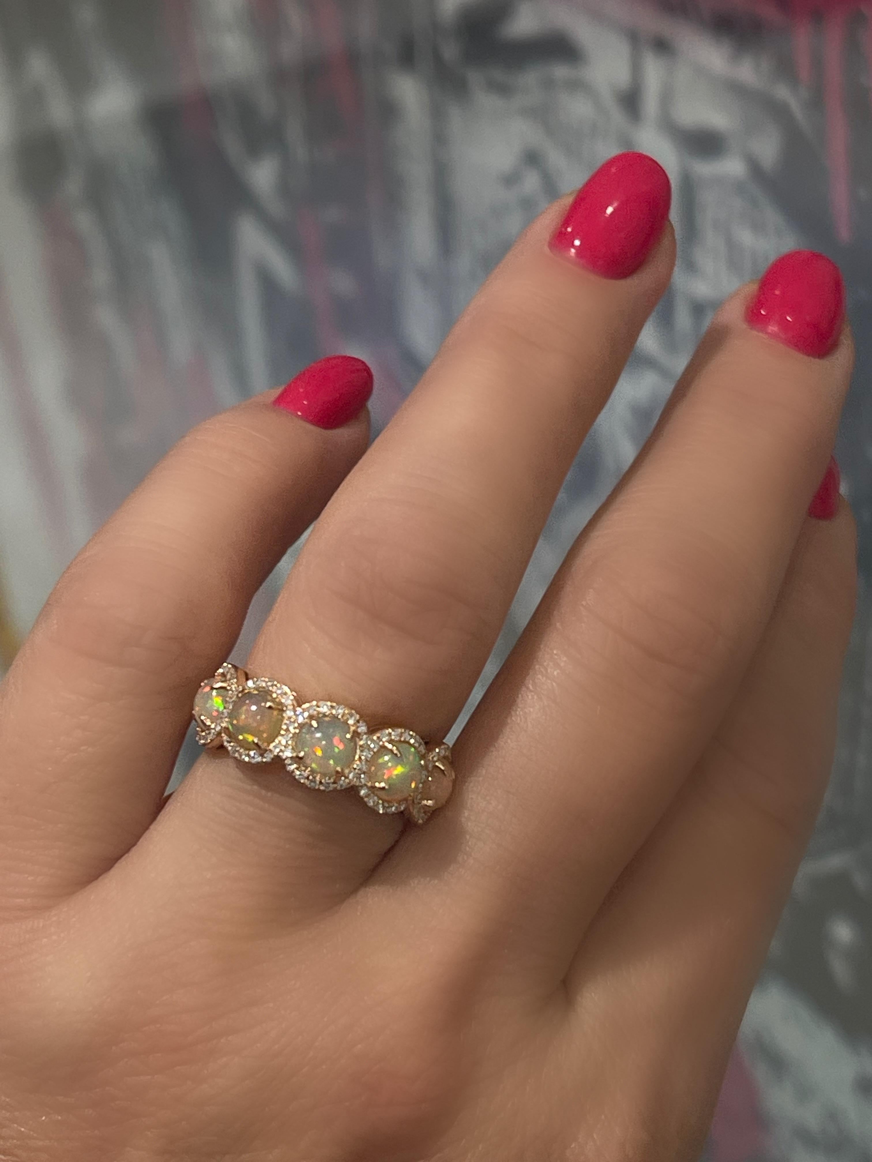 Effy Fire Opal & Diamant-Ring aus 14k im Angebot 2