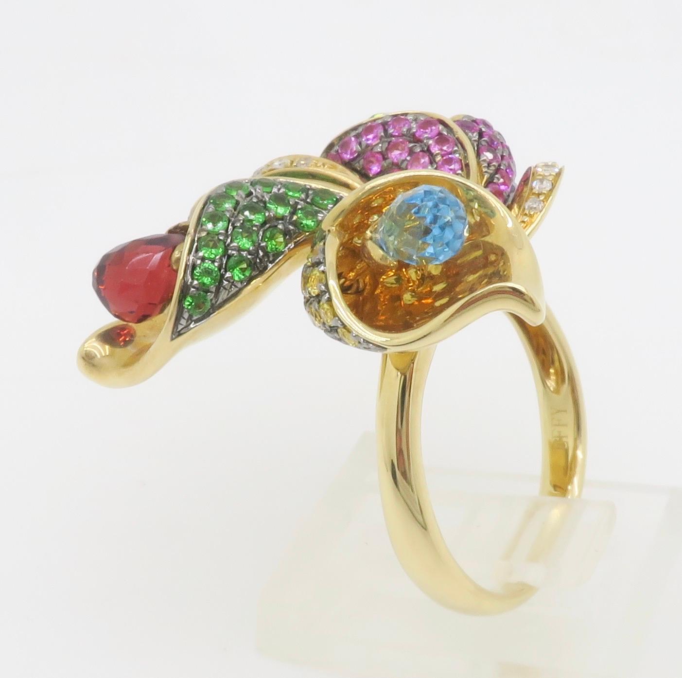 EFFY Gemstone & Diamond Flower Ring 6