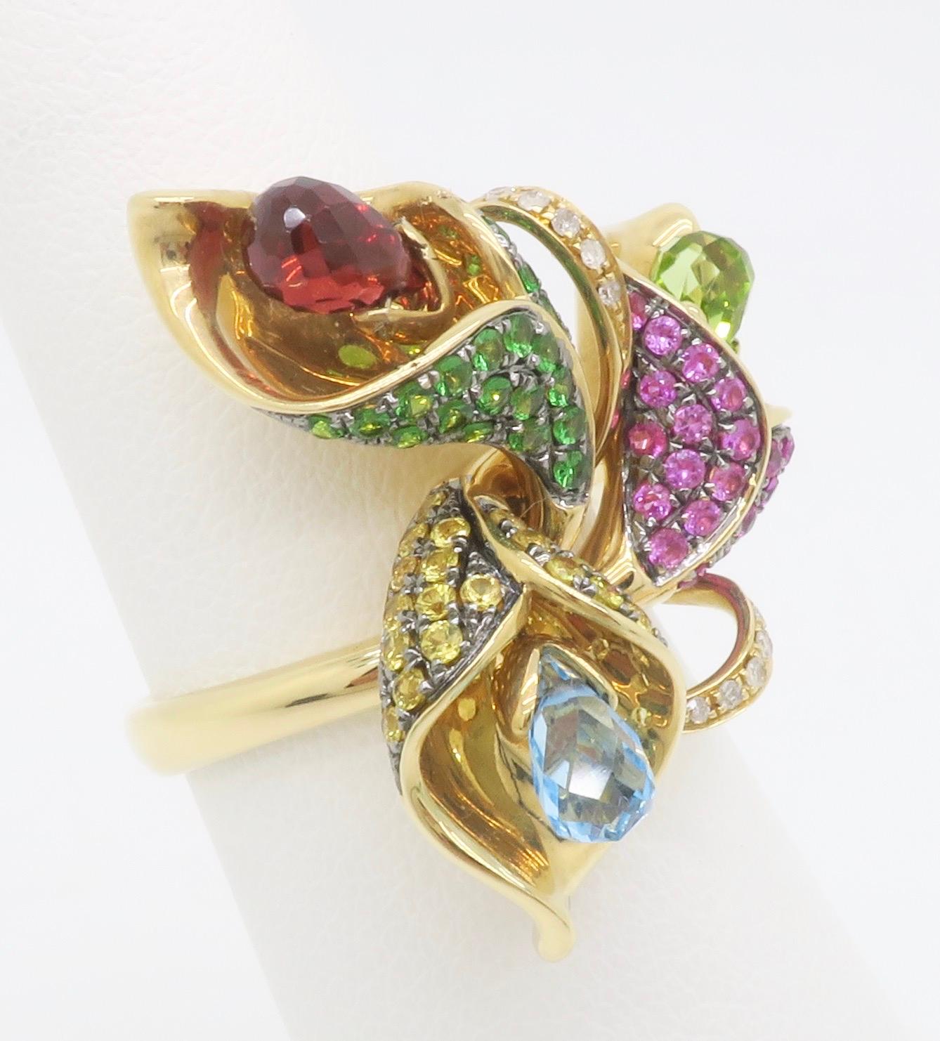 EFFY Gemstone & Diamond Flower Ring 13