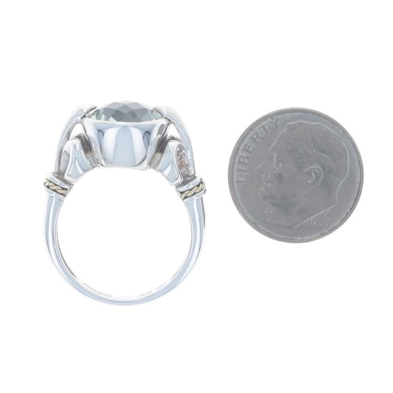 EFFY Green Amethyst Cocktail Solitaire Ring Sterling925 Oval 4.50ct Fleur-de-lis im Angebot 1