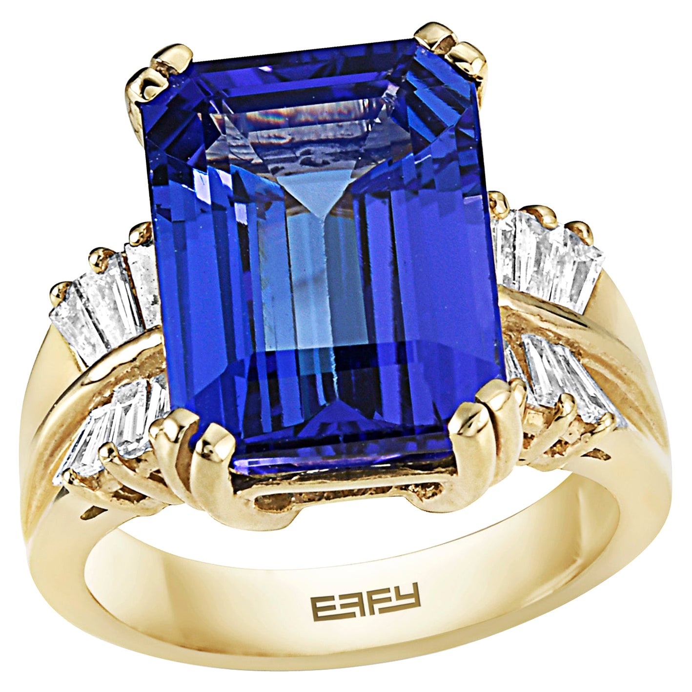 Effy Hematian 18 Karat Gelbgold Diamant & Tansanit Ring