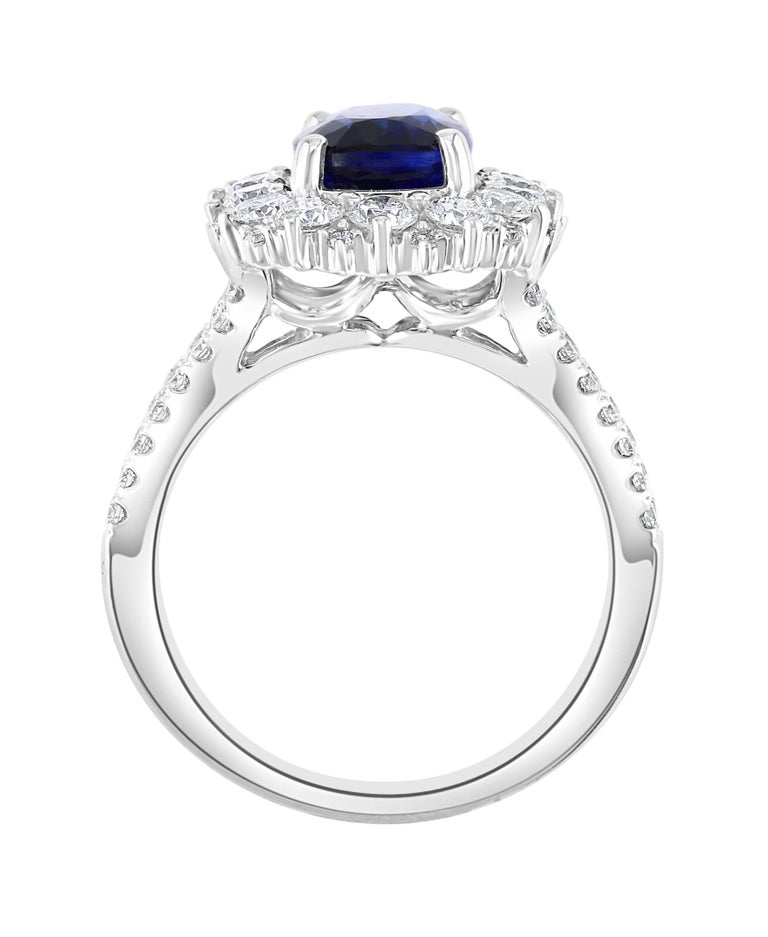 Effy Hematian 18 Karat White Gold Diamond and Sapphire Victorian Ring ...