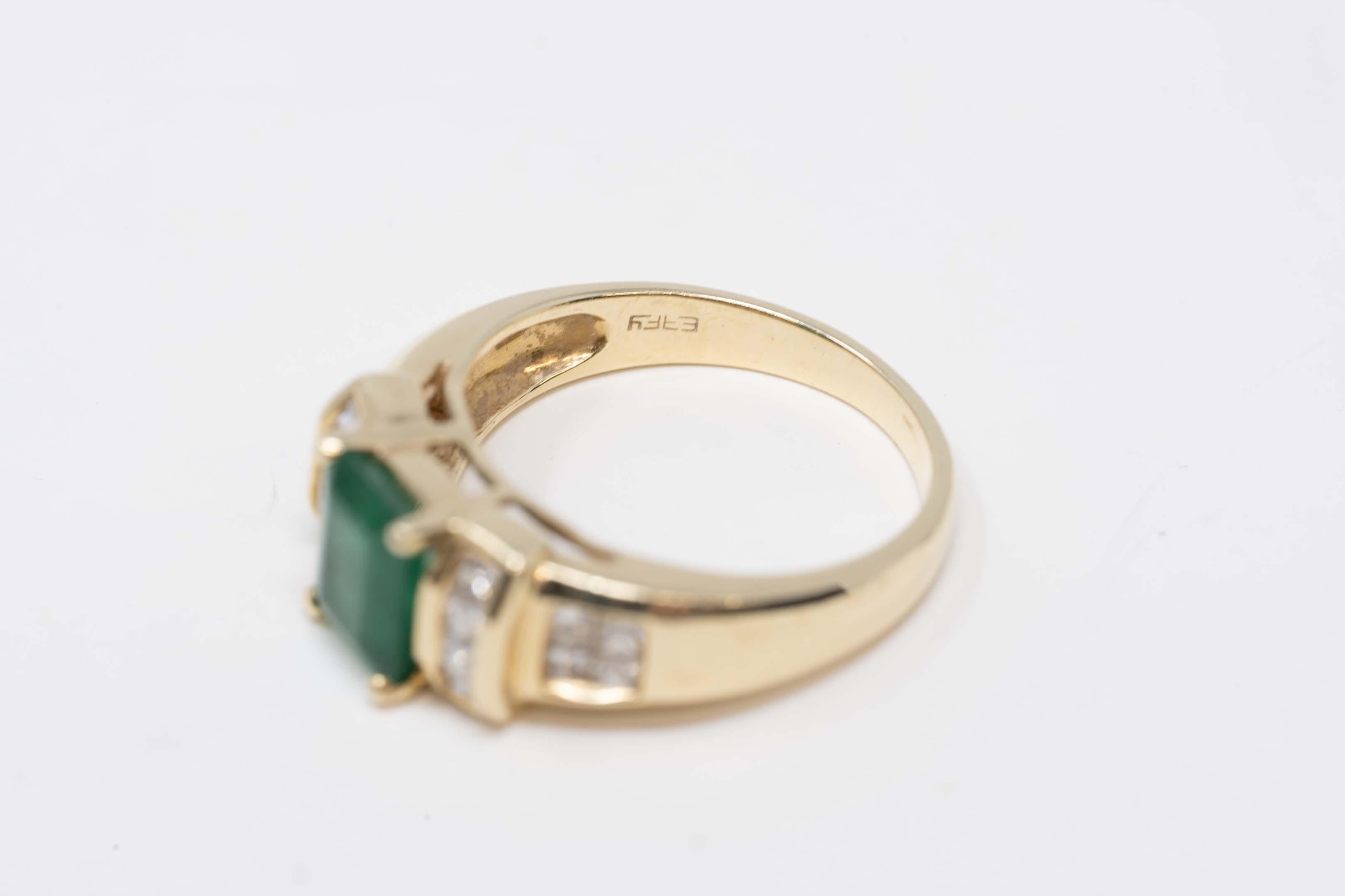 Effy Jewelry N.Y. Bague en or 14k avec émeraude et diamant Pour femmes en vente