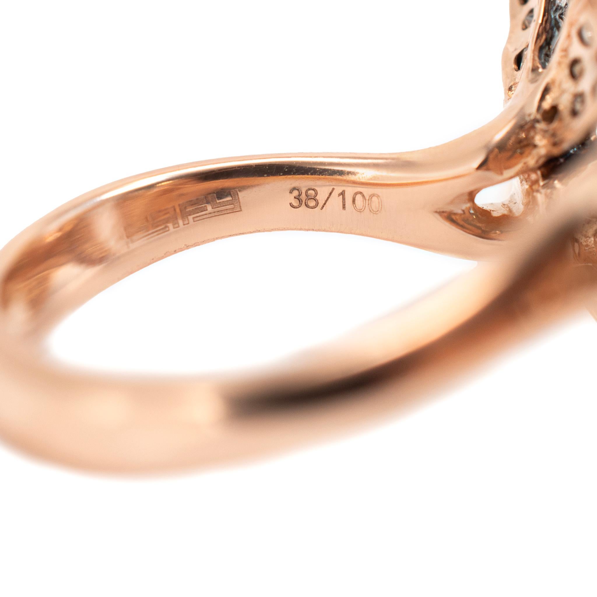 Effy Anello Cocktail con Farfalla in Oro Rosa 14K e Diamanti Bianchi in Edizione Limitata in vendita 3
