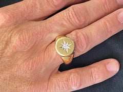 Effy Men's Diamond 14 Karat Yellow Gold Signet Ring