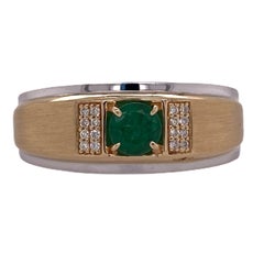 Effy Men's Emerald Diamond 14 Karat Two-Tone Ring