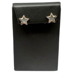 Effy Mother of Pearl & Diamond Star Earrings in 14kt Yellow Gold - 0.11ctw, New