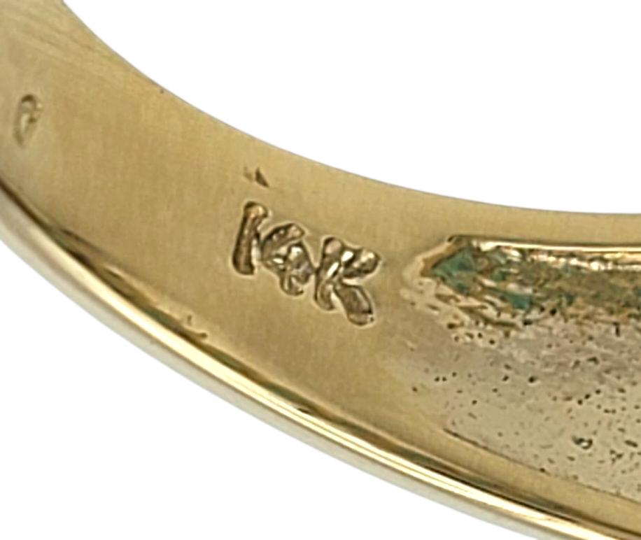 Effy - Bague en or jaune 14 carats avec émeraude ovale à plusieurs rangs et diamant rond en vente 2