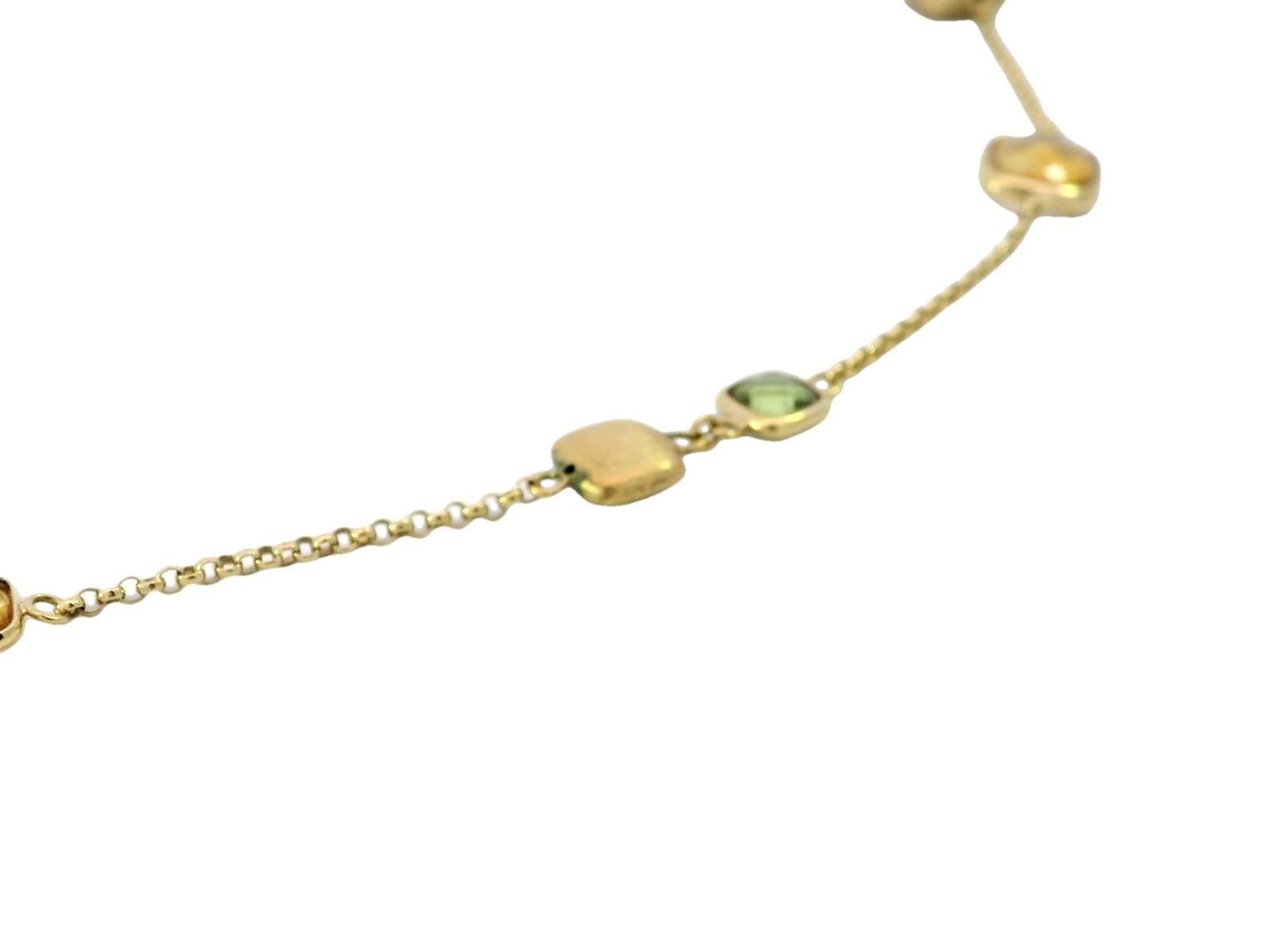 Effy Gemstone Station Necklace 14K Yellow Gold 19