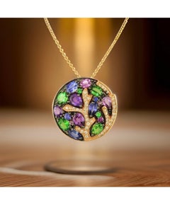 Effy Multicolor Gemstone, Diamond and 14K Rose Gold Necklace