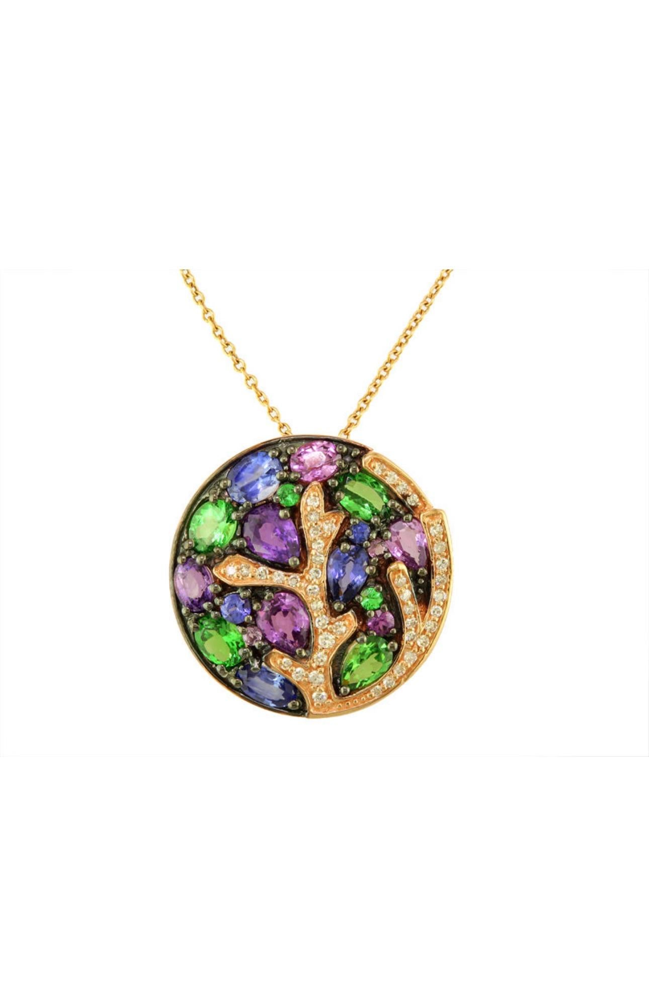 Effy Multicolor Edelstein, Diamant und 14K Rose Gold Halskette im Zustand „Neu“ im Angebot in Derby, NY