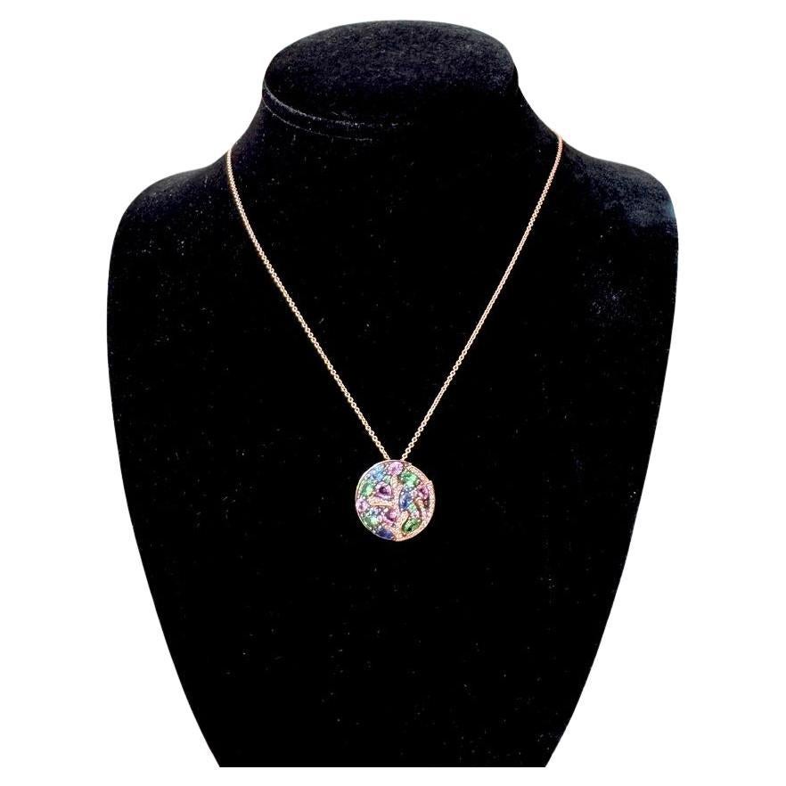 Effy Multicolor Edelstein, Diamant und 14K Rose Gold Halskette im Angebot
