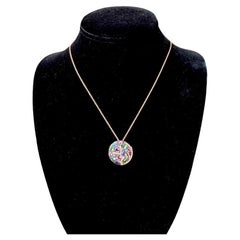Collier en or rose 14 carats, diamants et pierres multicolores Effy