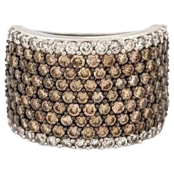 Effy Natural Brown 18K White Gold 3.50CTW Champagne & White Diamond Band Ring For Sale