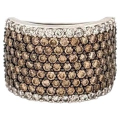Effy Natural Brown 18K White Gold 3.50CTW Champagne & White Diamond Band Ring