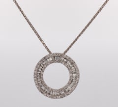 EFFY Natural Diamond, 14K White Gold Circle Pendant