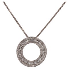 EFFY Natural Diamond, 14K White Gold Circle Pendant