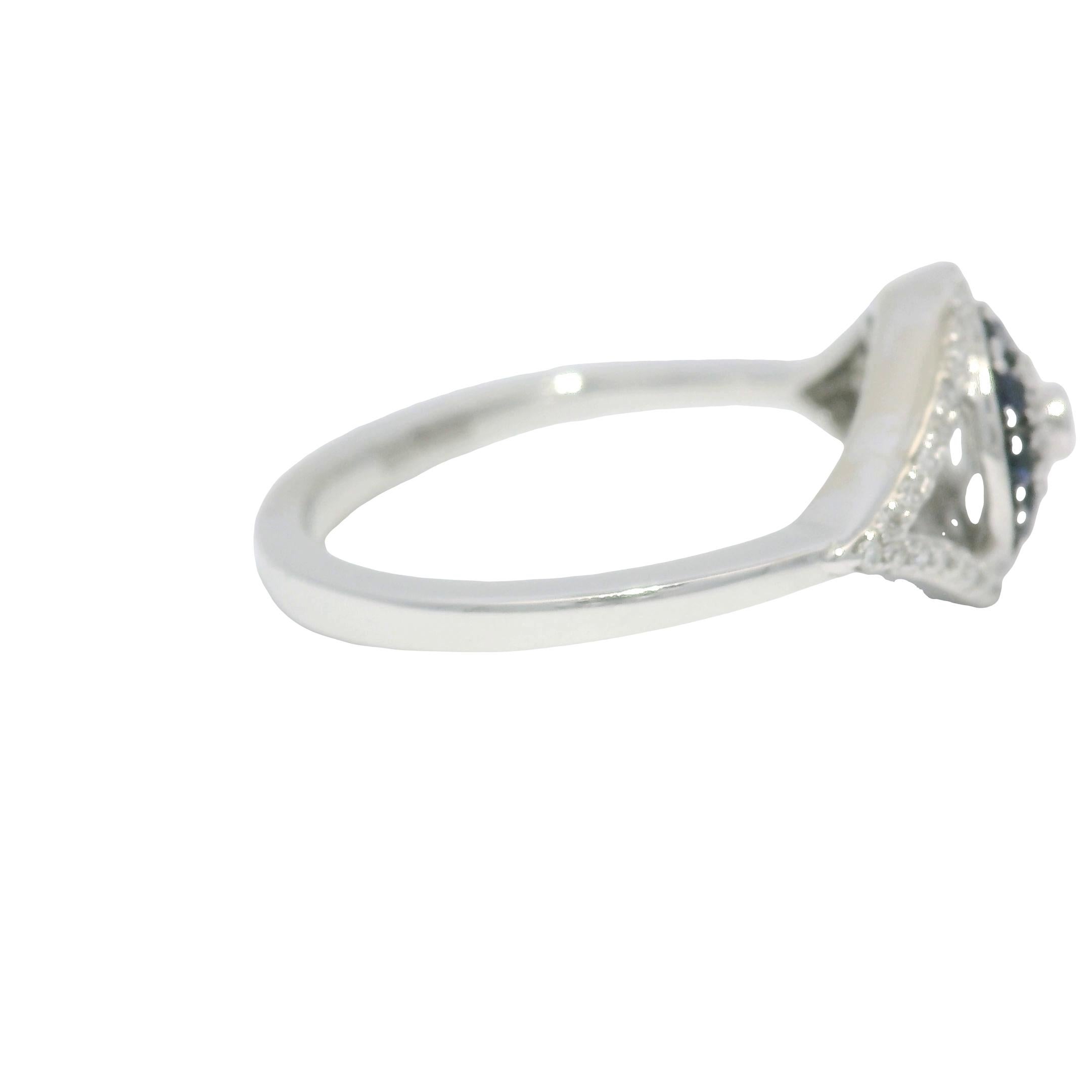 Effy Natural Diamond & Sapphire 14-Karat Evil Eye Ring In Stock (Rundschliff) im Angebot