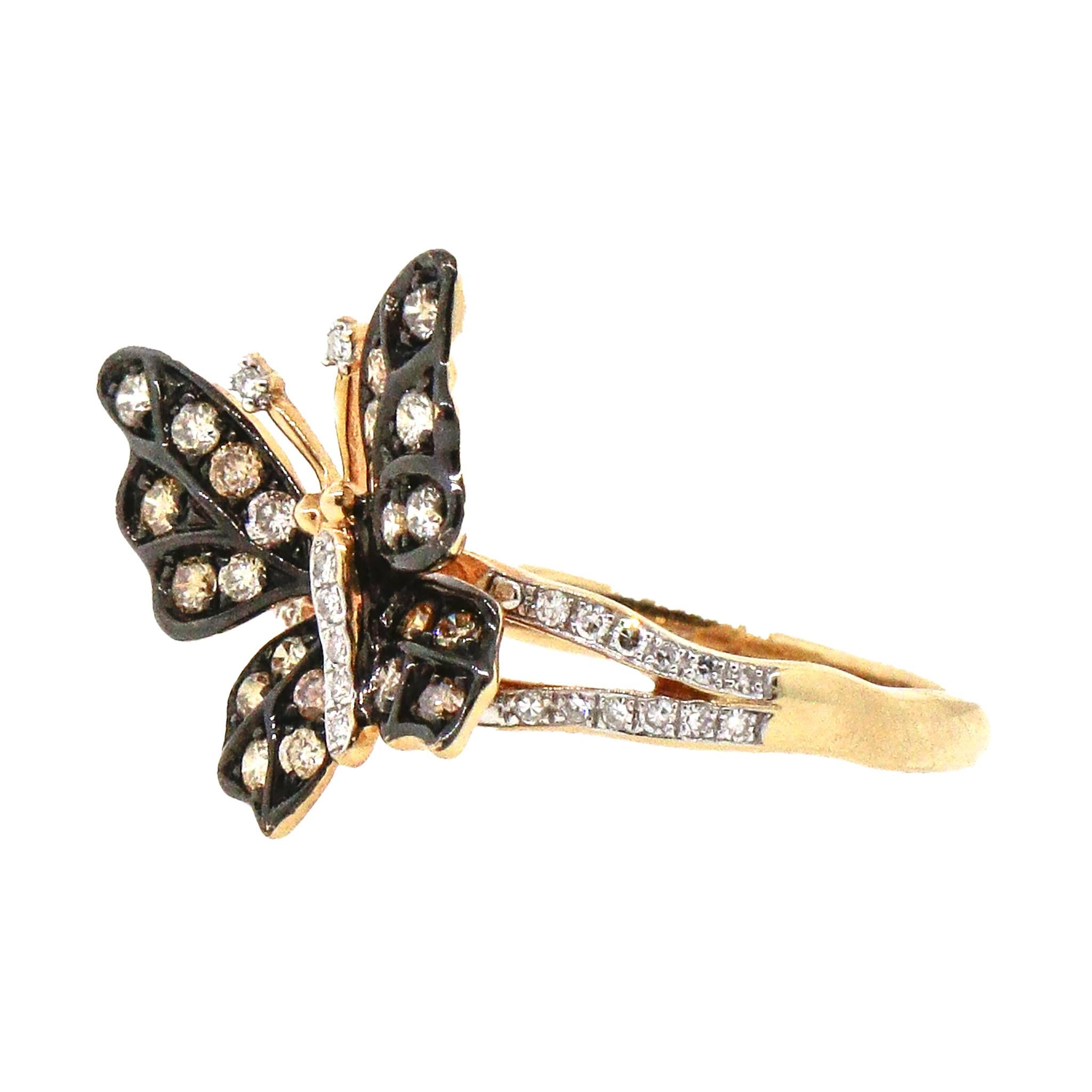 Effy Nature Butterfly Diamond Ring In Good Condition For Sale In New York, NY