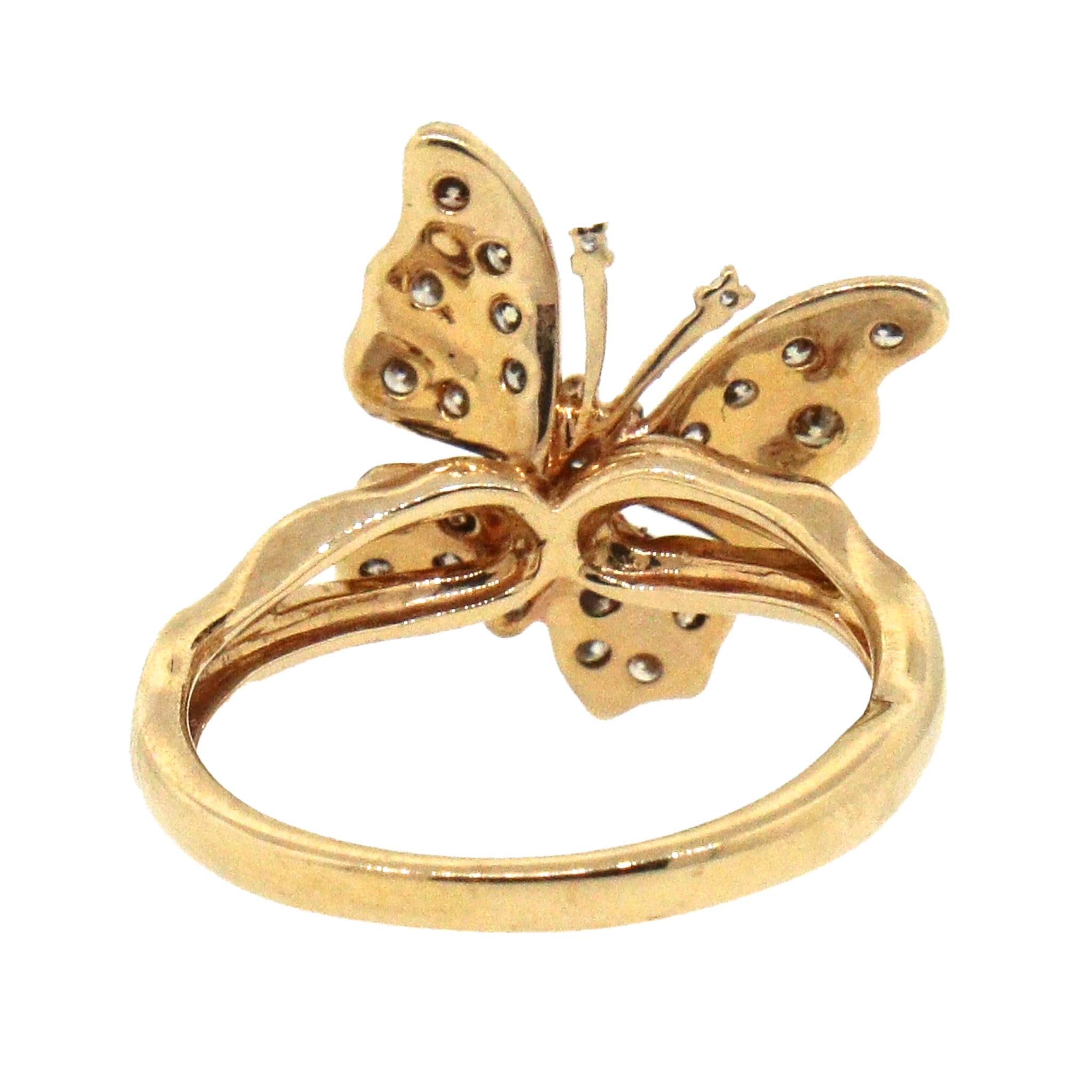 Women's Effy Nature Butterfly Diamond Ring For Sale