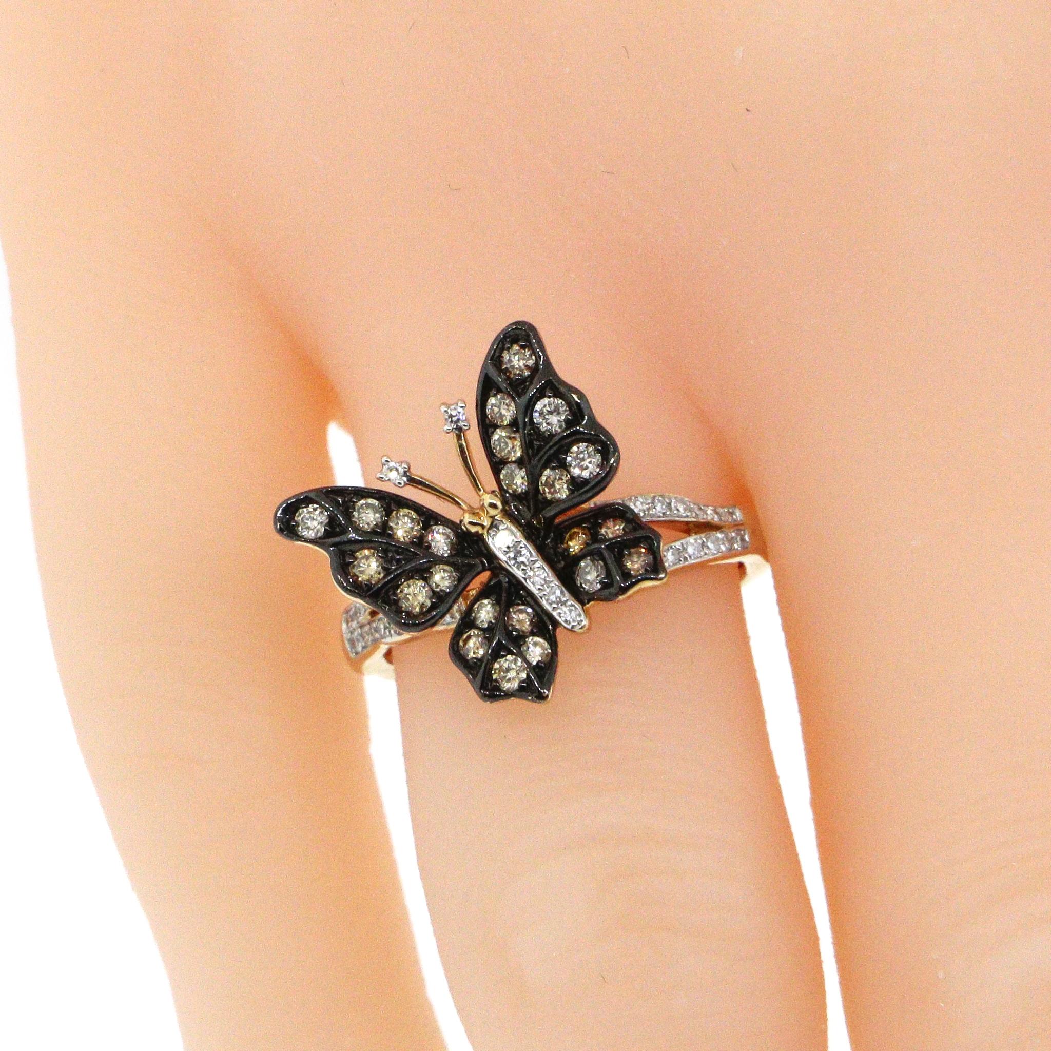 Effy Nature Butterfly Diamond Ring For Sale 2