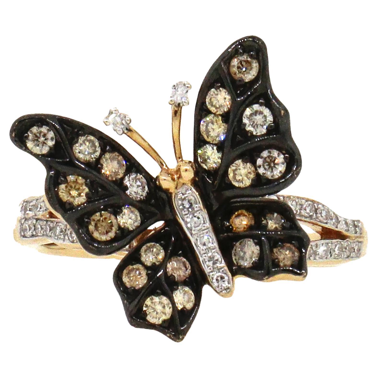 Effy Nature Butterfly Diamond Ring For Sale
