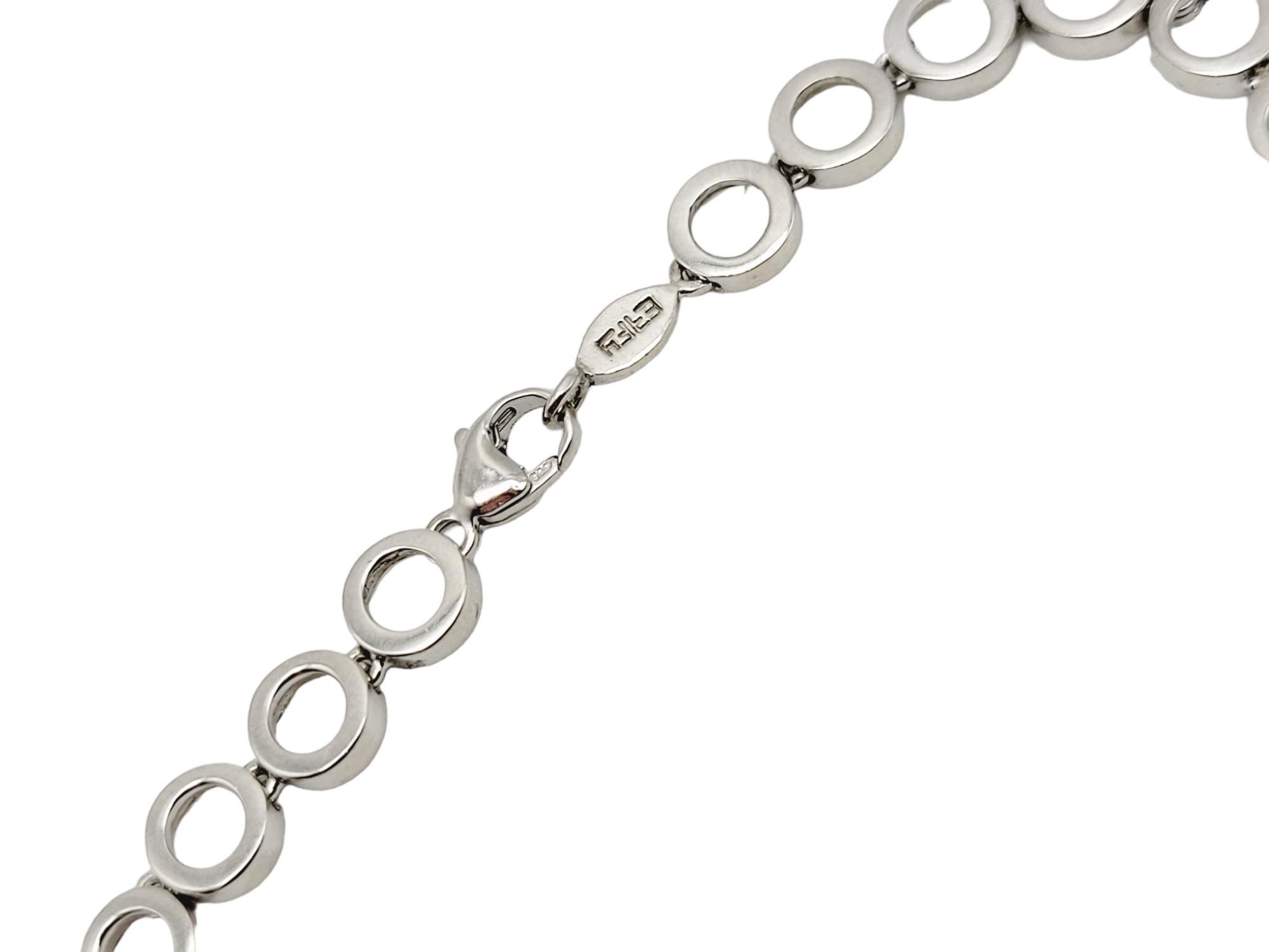 Effy Oval Natural Sapphire & Diamond Station Necklace in 14 Karat White Gold For Sale 3