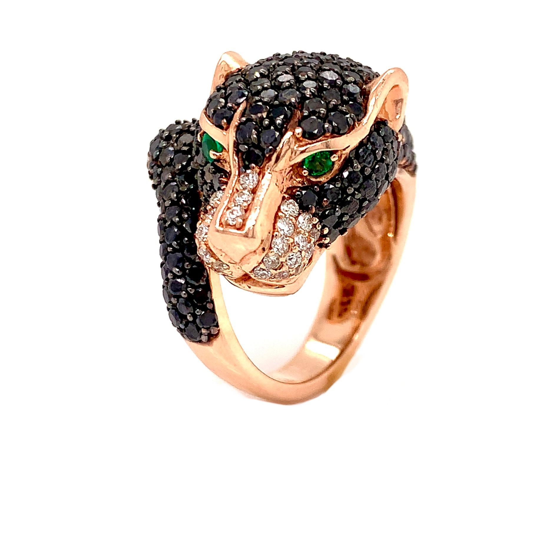 Contemporary Effy Panther Black Diamond Fashion Ring