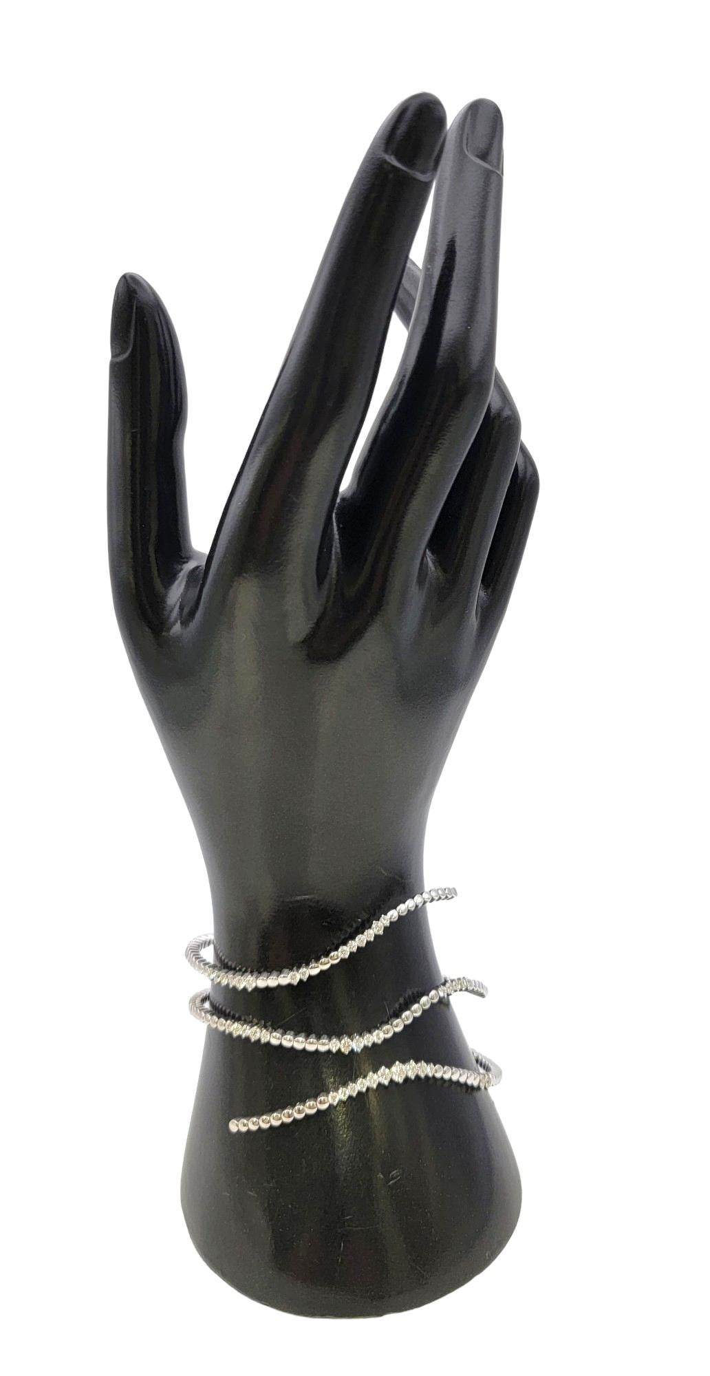 EFFY Pave Classica Diamond Flex Wrap Open Cuff Bracelet in 14 Karat White Gold  For Sale 3