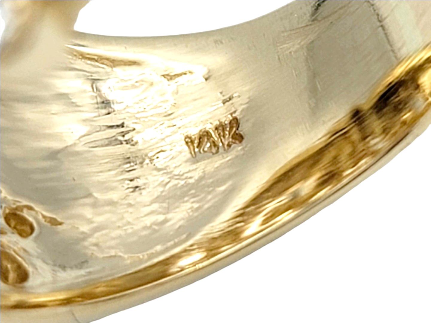 Effy - Bague à large bande de cocktail en or jaune 14 carats avec pavé de diamants et design amne en vente 2