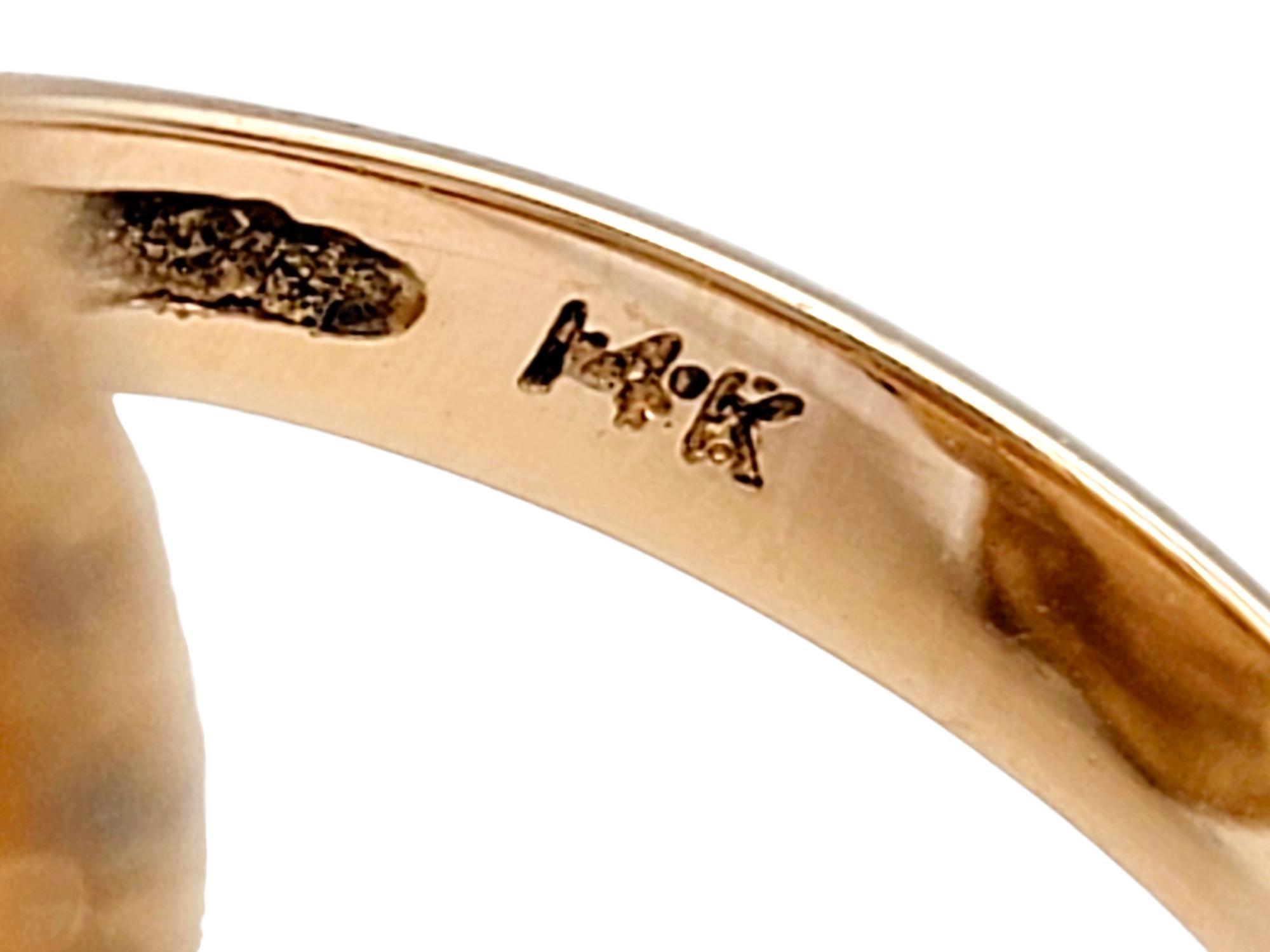 Effy Pavé Set Single Cut Diamond Flower Cocktail Ring in 14 Karat Rose Gold For Sale 5
