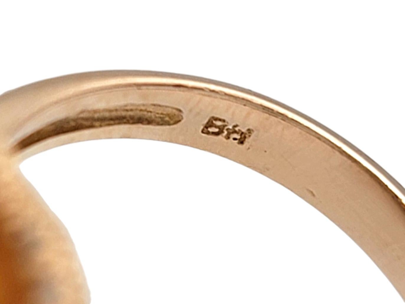 Effy Pavé Set Single Cut Diamond Flower Cocktail Ring in 14 Karat Rose Gold For Sale 4