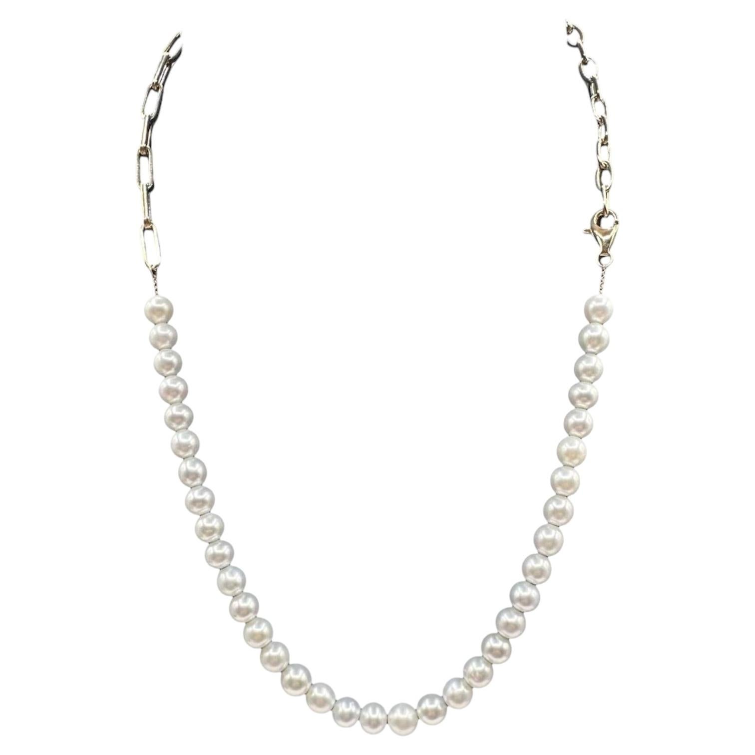 Effy Pearl Necklace 14K Yellow Gold Adjustable Designer For Sale