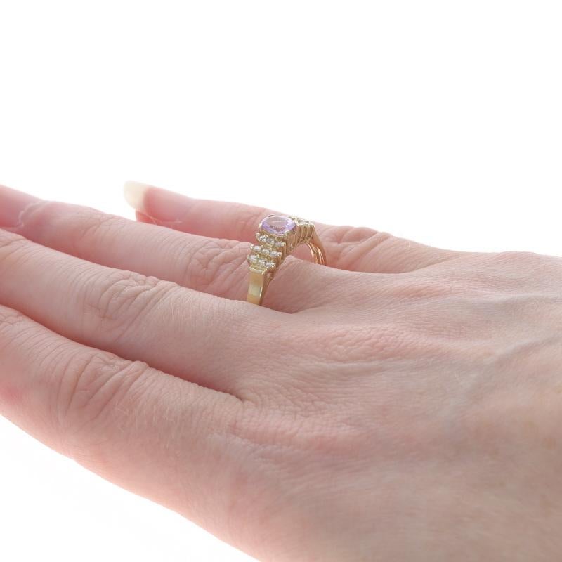 Women's EFFY Pink Sapphire & Diamond Ring - Yellow Gold 14k Oval .78ctw For Sale