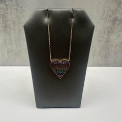 Effy Collar Corazón Zafiro Arcoiris Oro Amarillo 14K 0.69ctw Ajustable