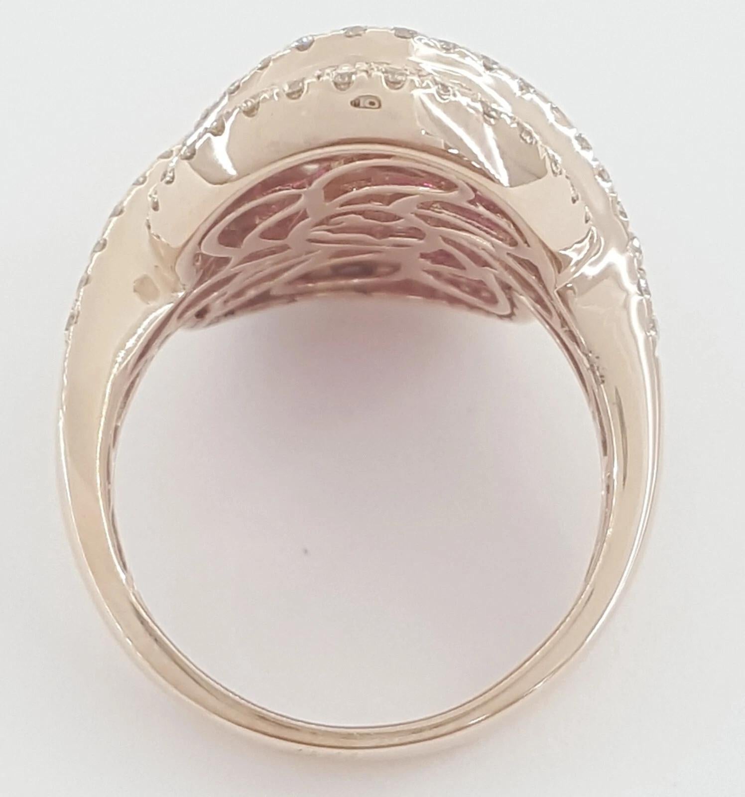 Femenino o masculino Effy Ruby and Diamond Statement Ring in 14K Rose Gold, 3.78 Carats en venta