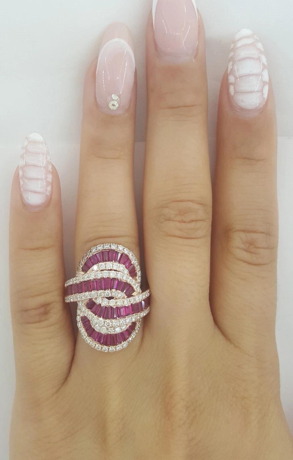 Effy Ruby and Diamond Statement Ring in 14K Rose Gold, 3.78 Carats en venta 1