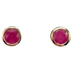 Pendientes de rubí Effy en oro rosa de 18 quilates con bisel de 1,14 quilates