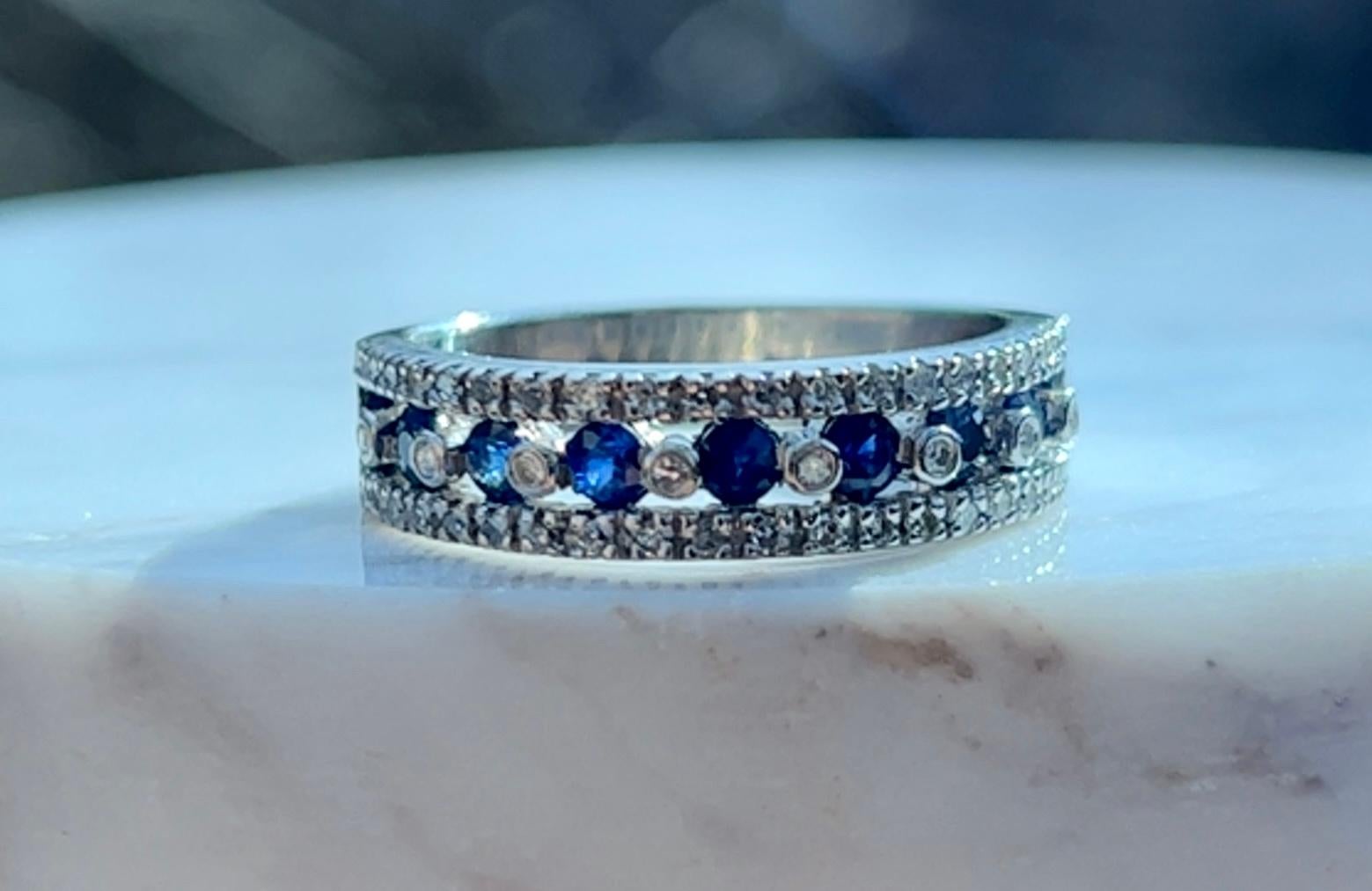 effy sapphire and diamond ring