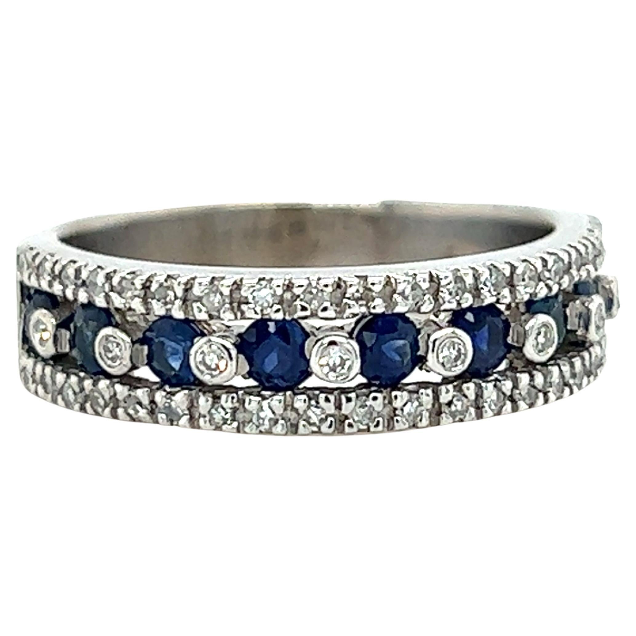 Effy Sapphire and Diamond Band Ring in 14K Gold