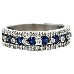 Effy Sapphire and Diamond Band Ring in 14K Gold