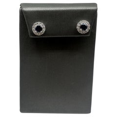 Effy Saphir und Diamant-Ohrringe in 14kt Weißgold 1,14ctw Saphire NWT