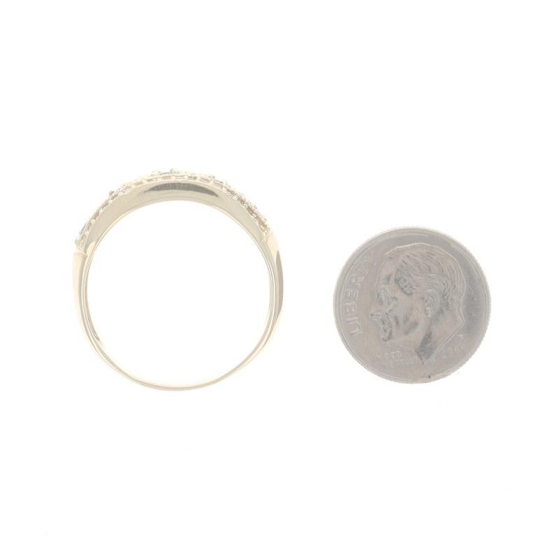 EFFY Saphir-Diamant-Ring aus Gelbgold 14k Oval .97ctw Fünf-Stein Milgrain-Ring 1