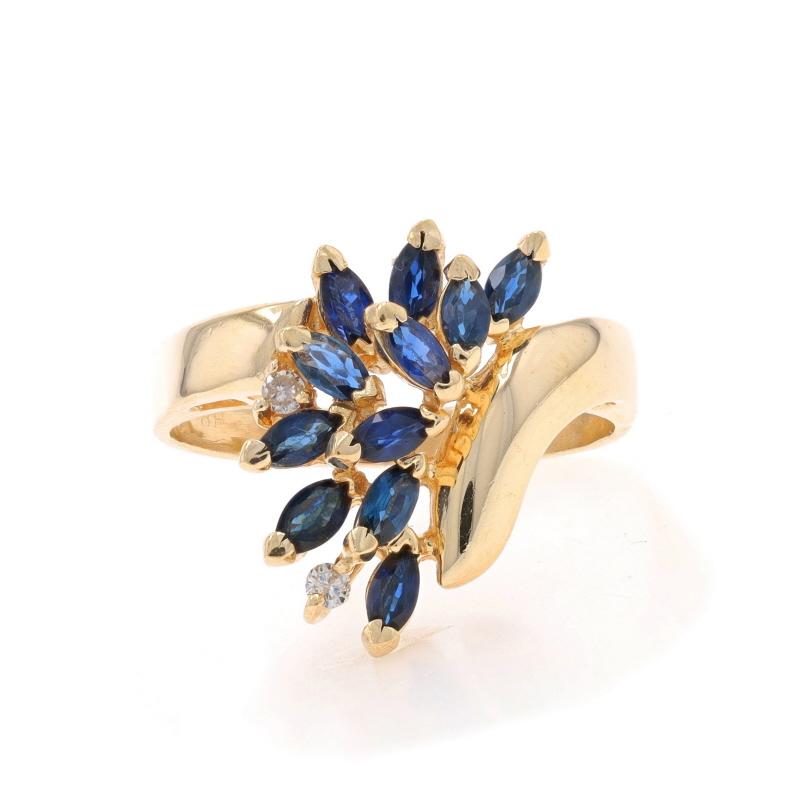 Taille : 8 3/4
Frais de taille : 2 1/2 tailles supérieures pour 35 $ ou 2 tailles inférieures pour 25 $.

Marque : EFFY

Contenu du métal : Or jaune 14k

Informations sur les pierres

Saphirs naturels
Traitement : Chauffage
Carat(s) : 1.43ctw
Coupe