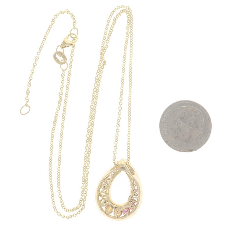 Effy Sapphire & Diamond Pendant Necklace Yellow Gold 14k 1.23ctw Rainbow Adjust Pour femmes en vente