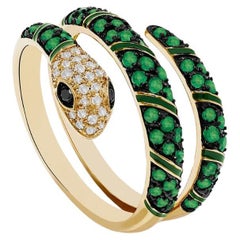 Effy Serpenti 14K Gold Ring with White and Black Diamonds
Emeralds