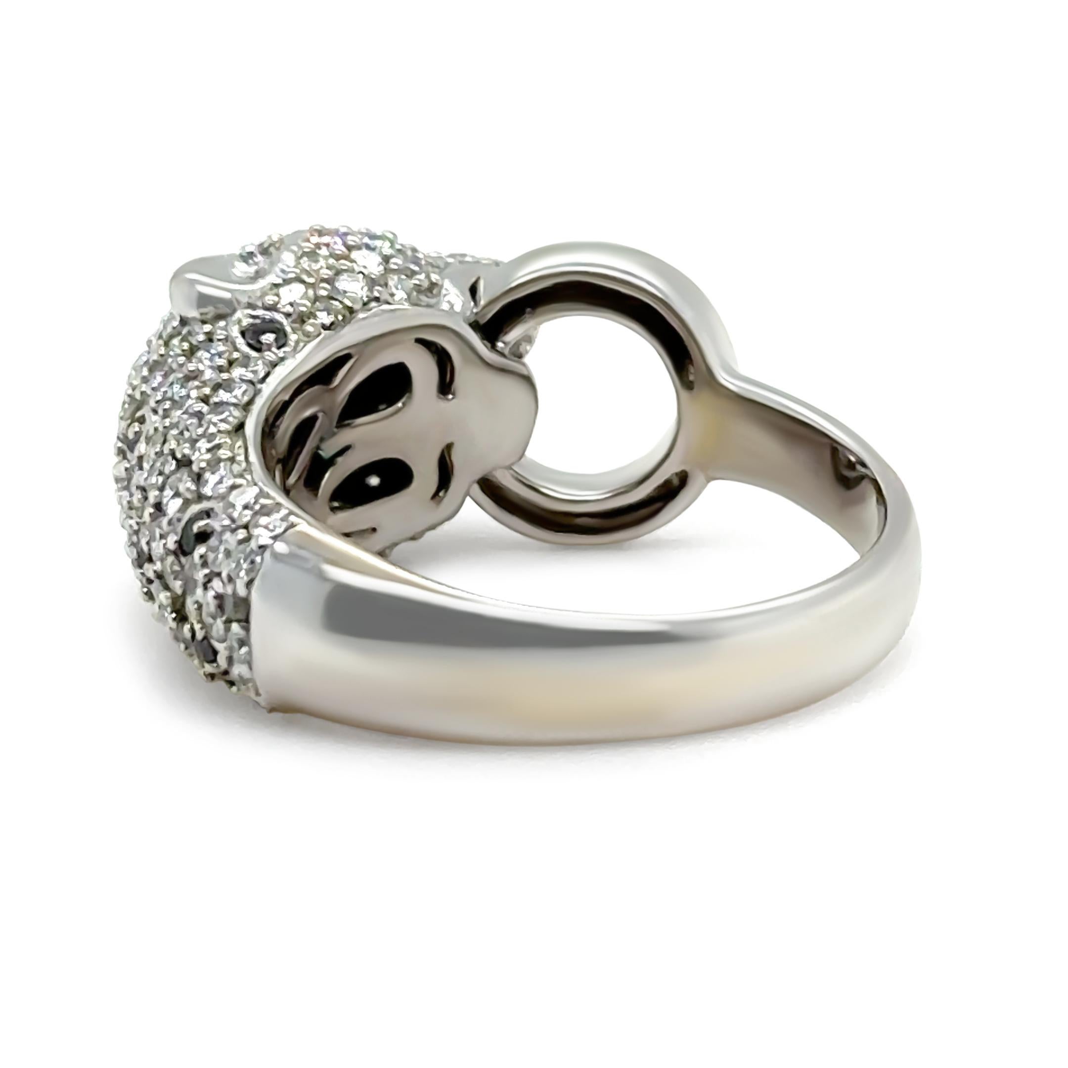 Effy Signature 14ct White Gold Diamond and Emerald Ring 0.67ct 7.66g For Sale 1
