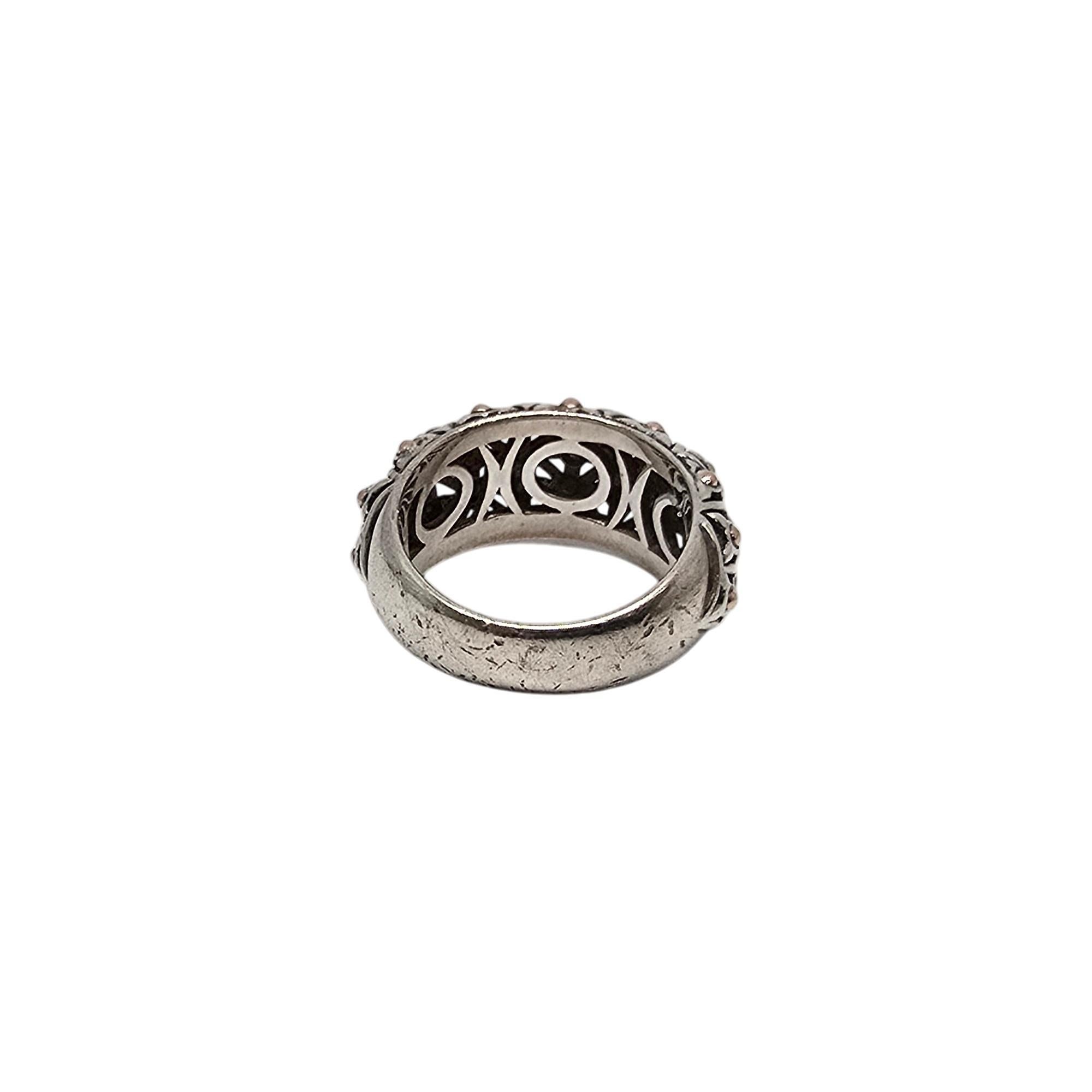 Effy Sterling Silver 14K Yellow Gold Dome Band Ring Size 7 #19771 In Good Condition For Sale In Washington Depot, CT