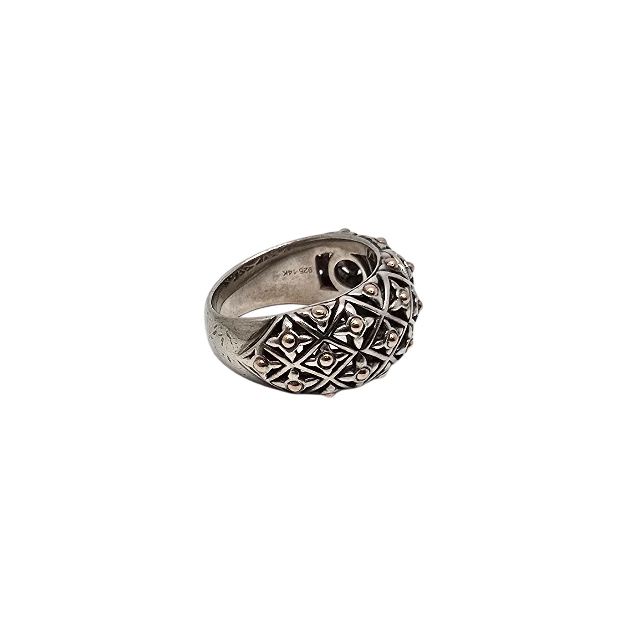 Women's Effy Sterling Silver 14K Yellow Gold Dome Band Ring Size 7 #19771 For Sale
